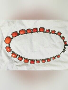 Fornash Orange Stones Aceted Set Textured Gold Bezel
